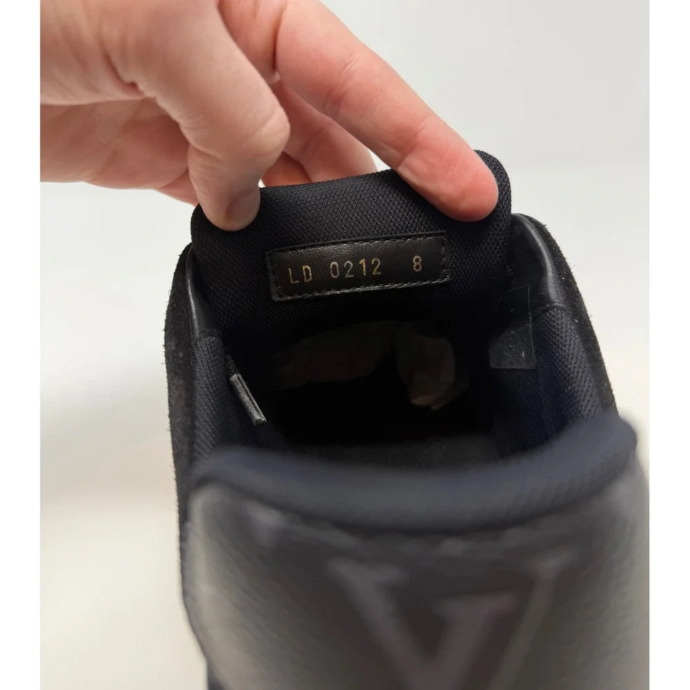 Louis Vuitton Trainer Sneaker Black Monogram Size 9 US 8 LV - Picture 7 of 10